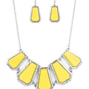 Beautiful Stellar Heiress - Yellow Necklace with Matching Earrings